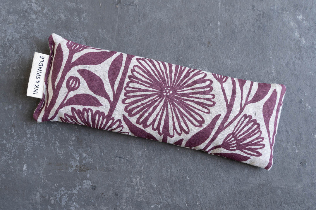 hand screen printed linen textile – native-daisy design – australian made