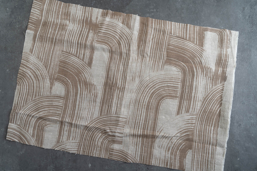 Remnant - Brushstroke in Clay on Oatmeal Heavyweight