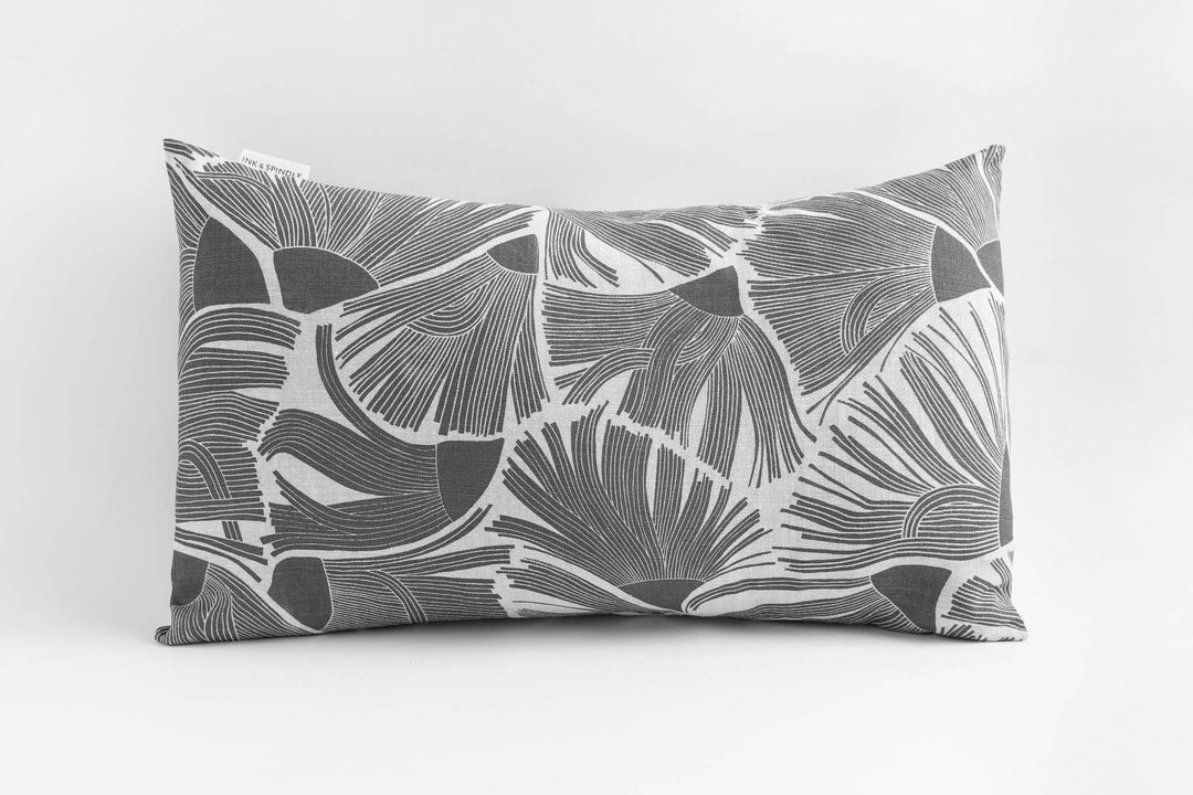hand screen printed linen rectangle cushion – australian made