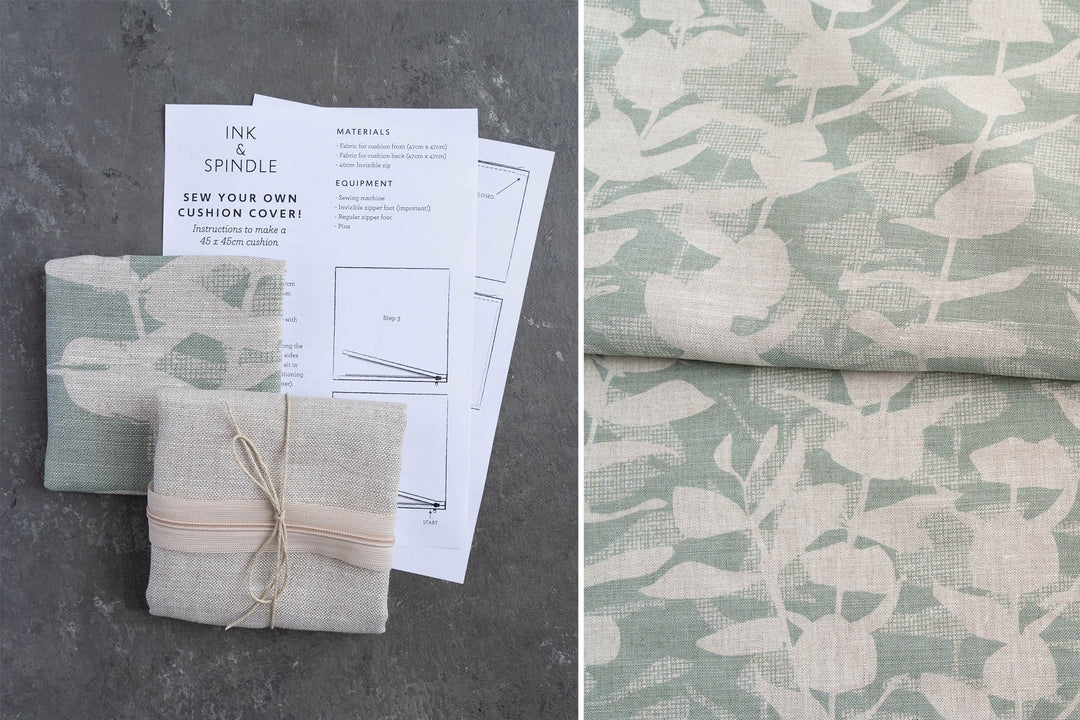 hand screen printed linen kit – eucalyptus design – australian made