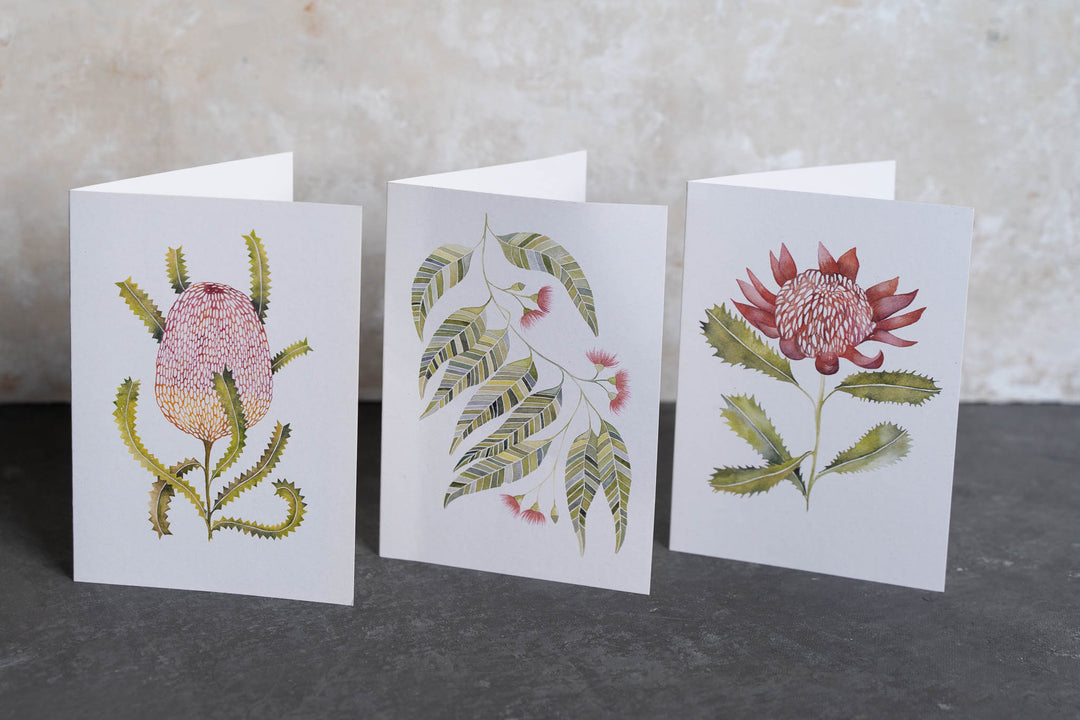 Set of 3 cards - Native Flora