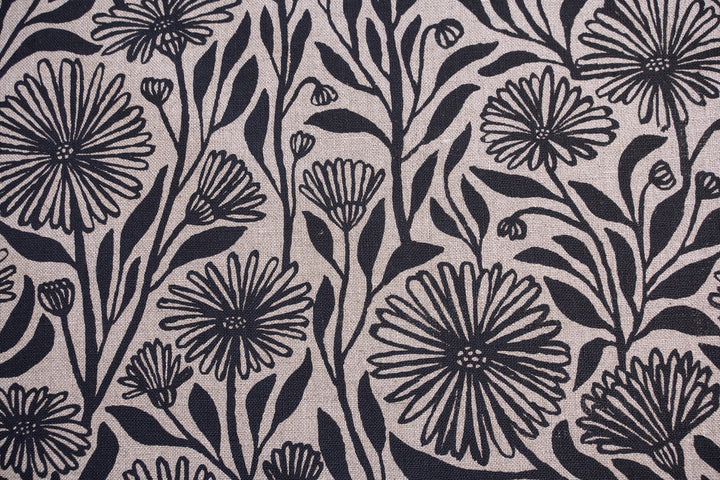hand screen printed linen yardage – native-daisy design – australian made