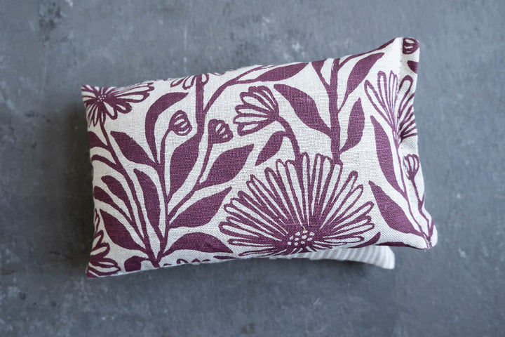 hand screen printed linen textile – native-daisy design – australian made