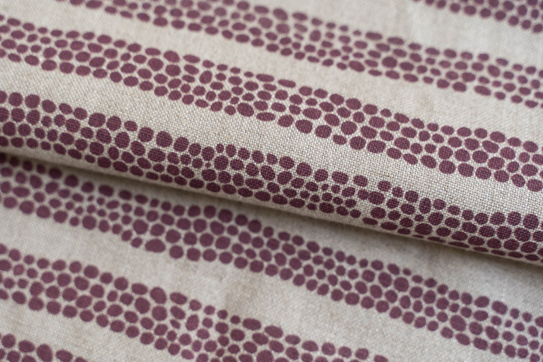 hand screen printed linen yardage – pebbles design – australian made