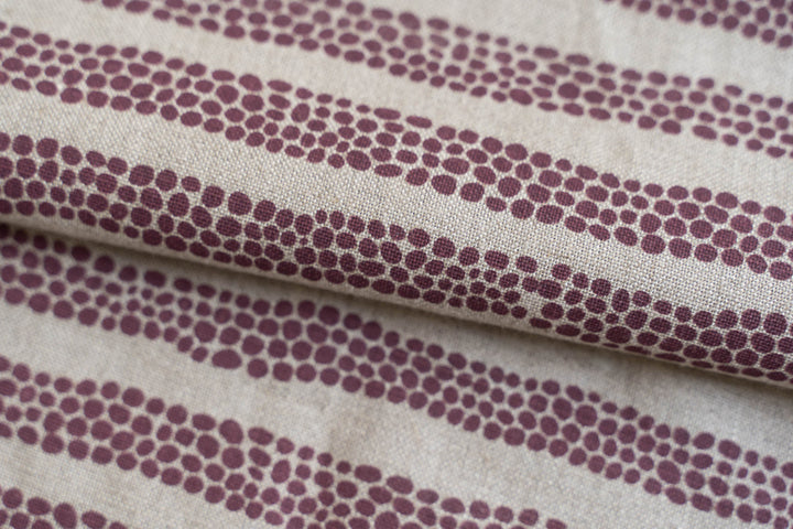 hand screen printed linen yardage – pebbles design – australian made