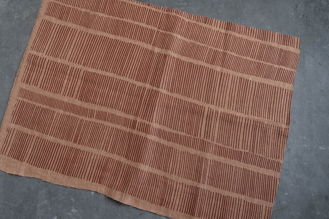 hand screen printed linen remnant – sticks design – australian made