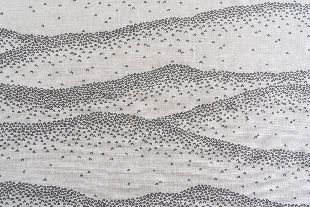 hand screen printed linen yardage – mountainscape design – australian made