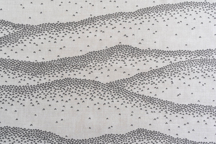 hand screen printed linen yardage – mountainscape design – australian made