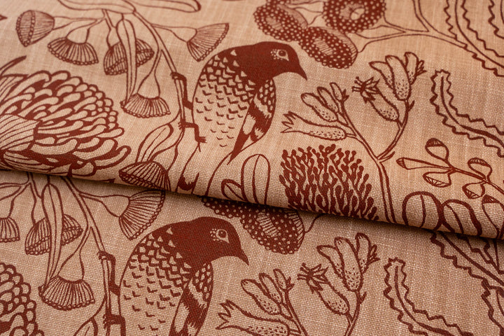 hand screen printed linen yardage – botanica design – australian made