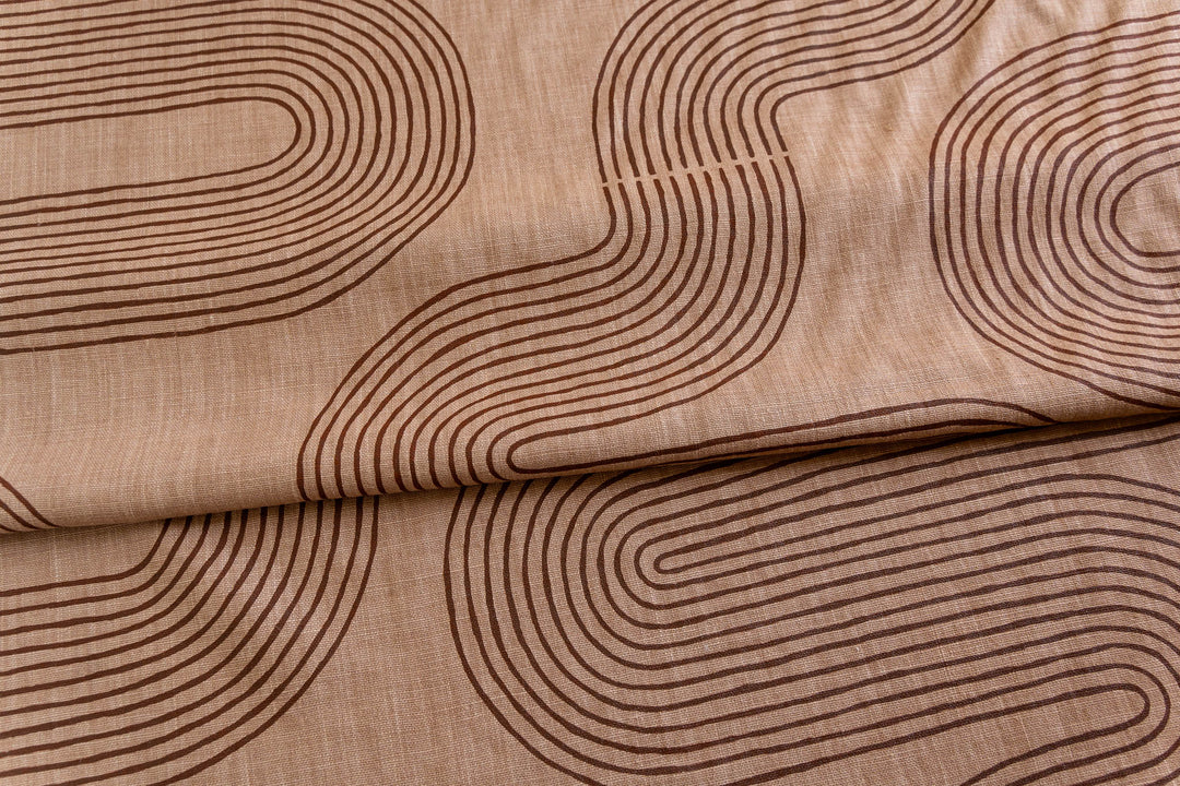 hand screen printed linen yardage – riverbend design – australian made