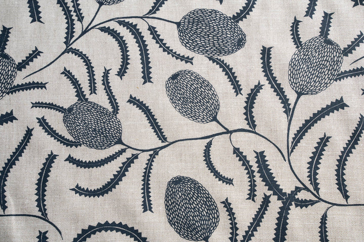 Sawtooth Banksia in Bluestone on Oatmeal Midweight