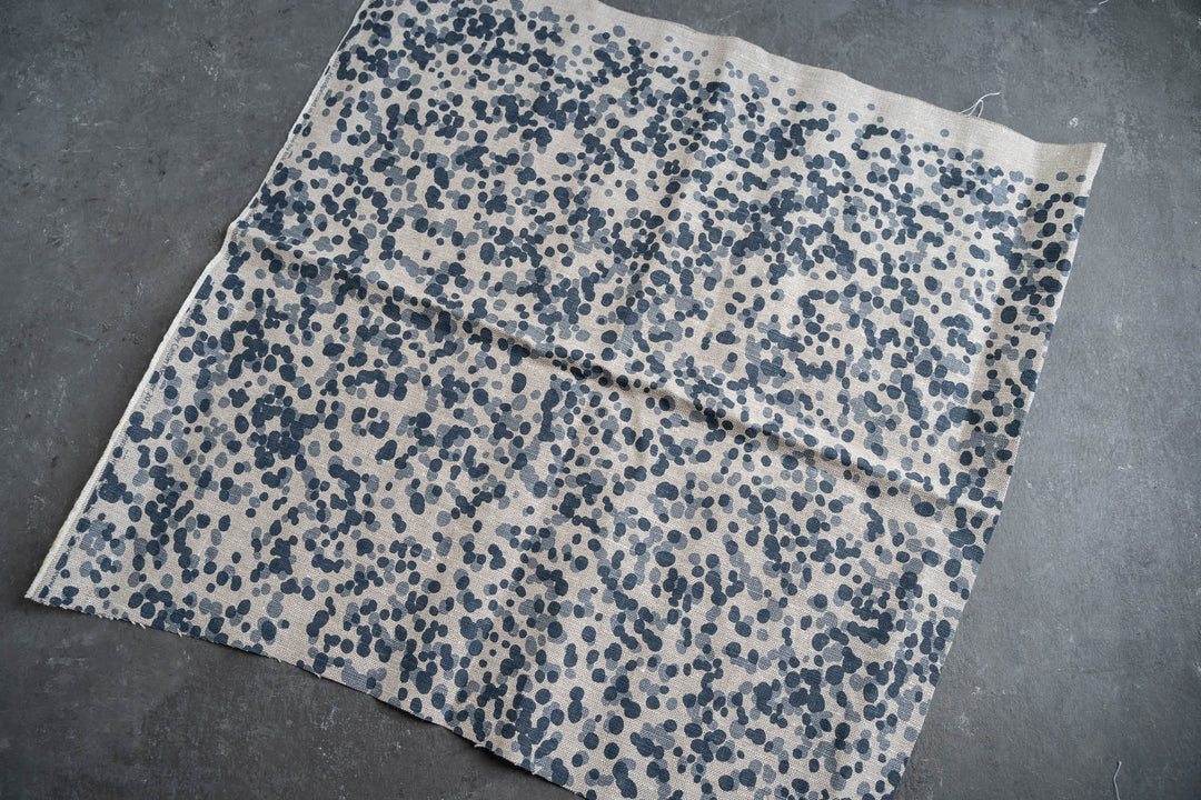 hand screen printed linen remnant – spotted-quoll design – australian made