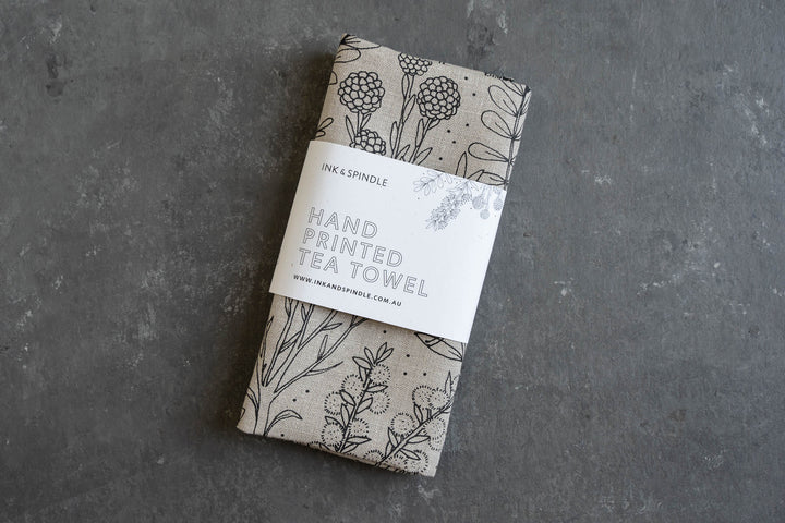 hand screen printed linen homewares – merri-creek design – australian made