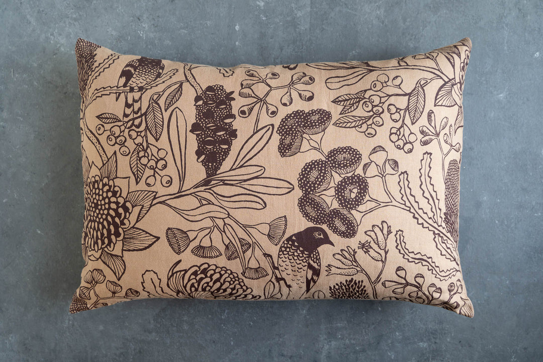 Linen Pillowcase - Botanica on Terracotta