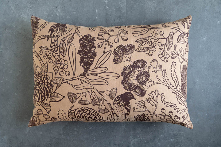 Linen Pillowcase - Botanica on Terracotta