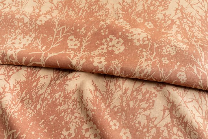hand screen printed linen yardage – tea-tree design – australian made
