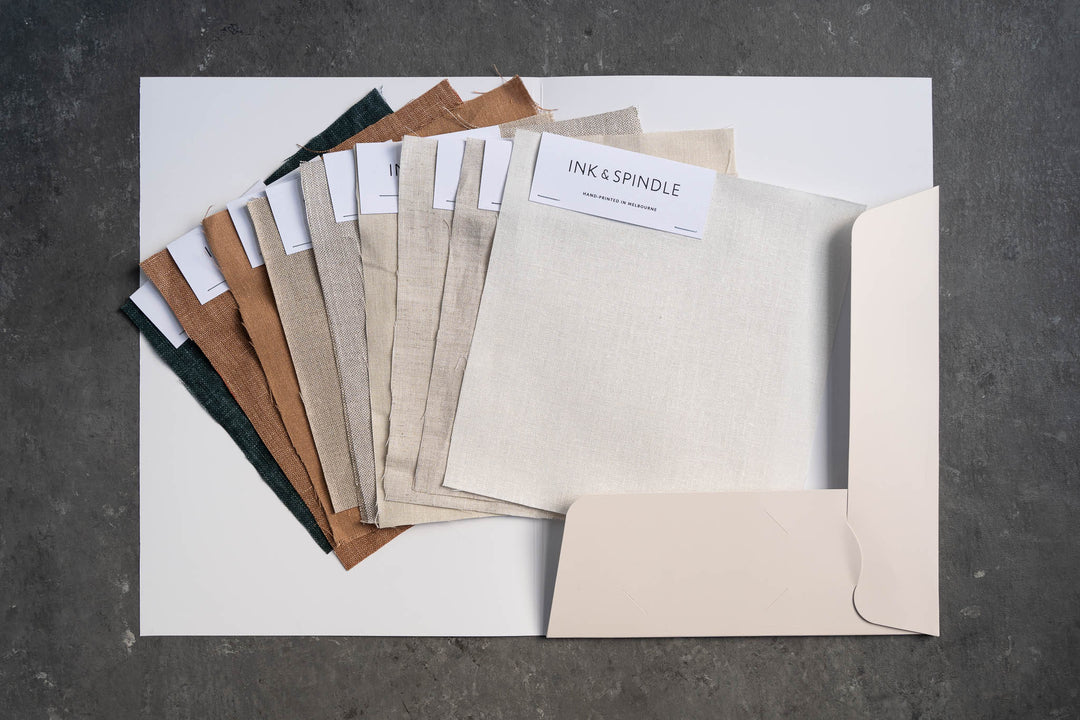 hand screen printed linen textile – australian made