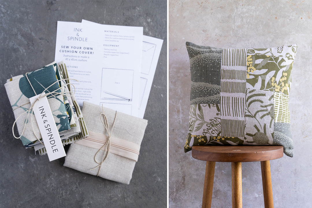 hand screen printed linen kit – australian made