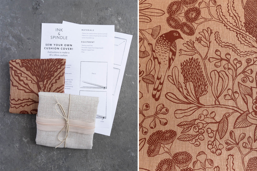 hand screen printed linen kit – botanica design – australian made
