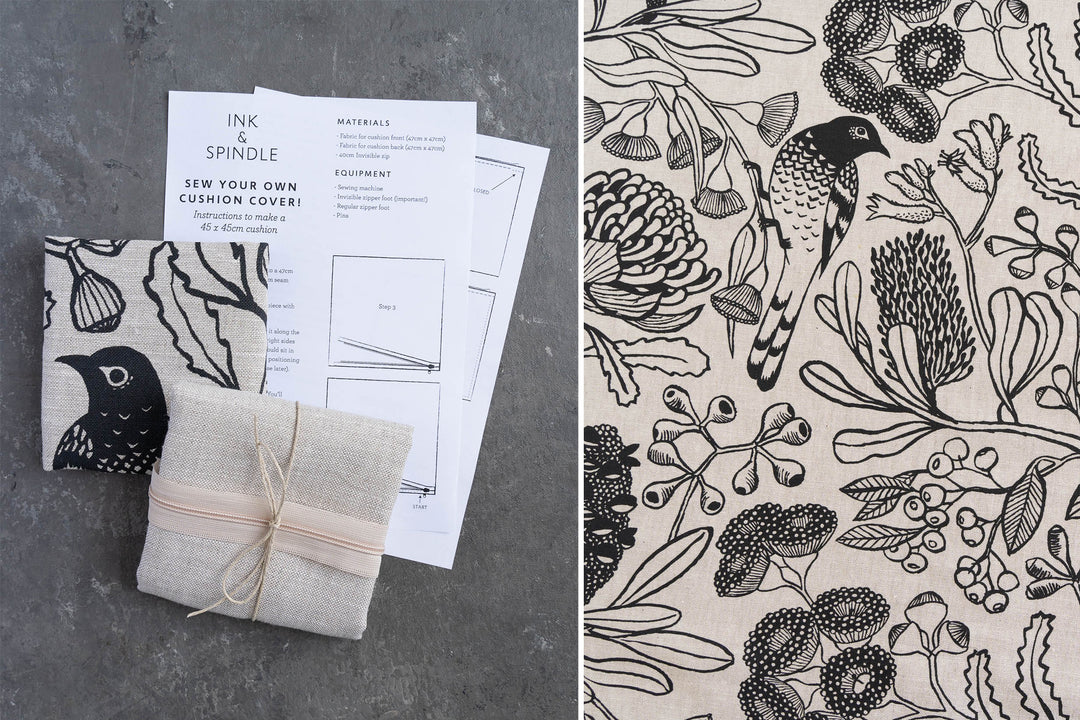 hand screen printed linen kit – botanica design – australian made