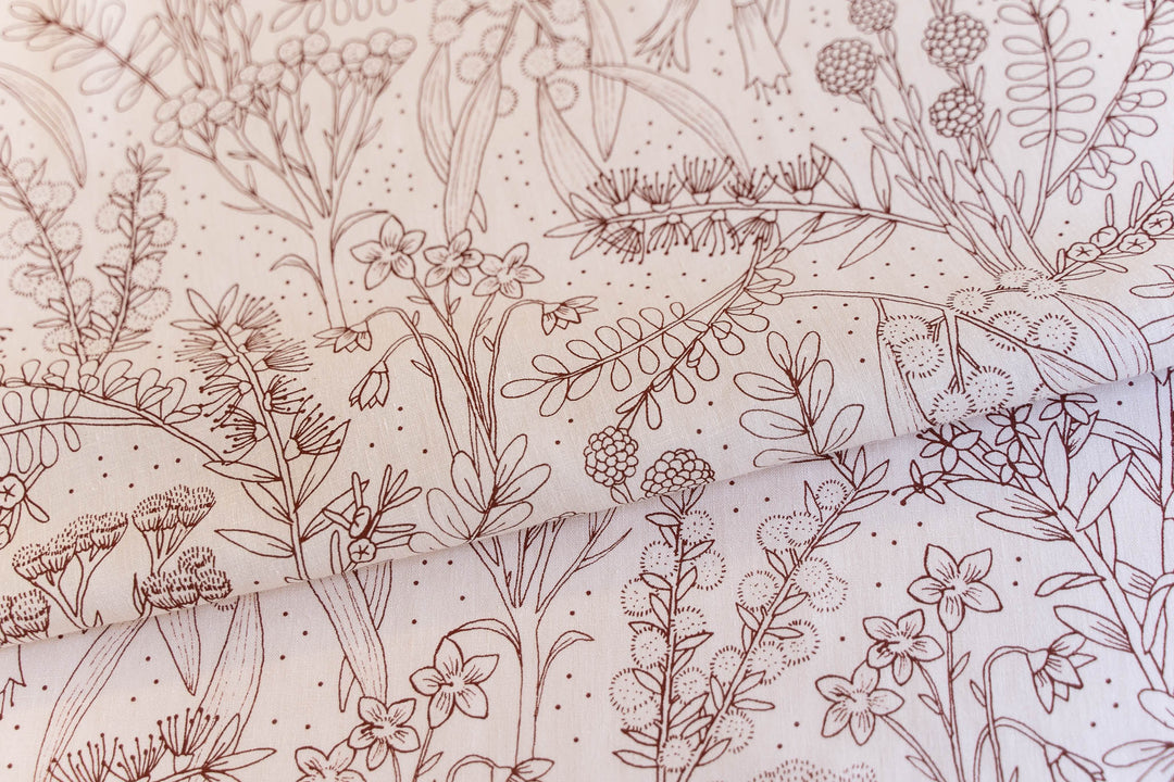 hand screen printed linen yardage – merri-creek design – australian made