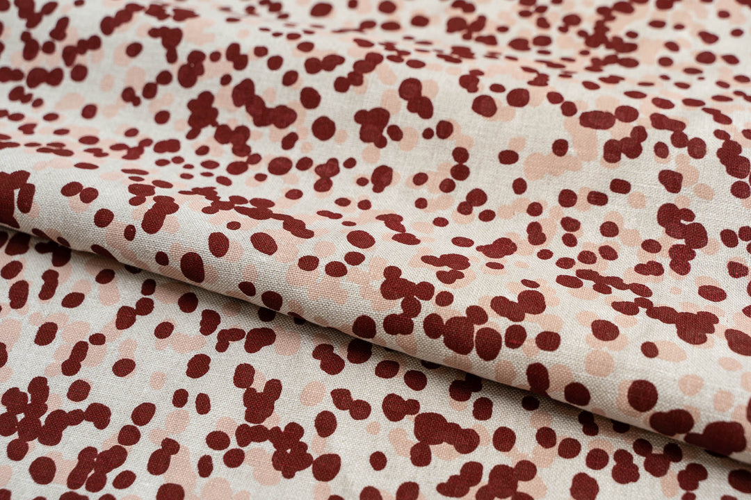 hand screen printed linen yardage – spotted-quoll design – australian made