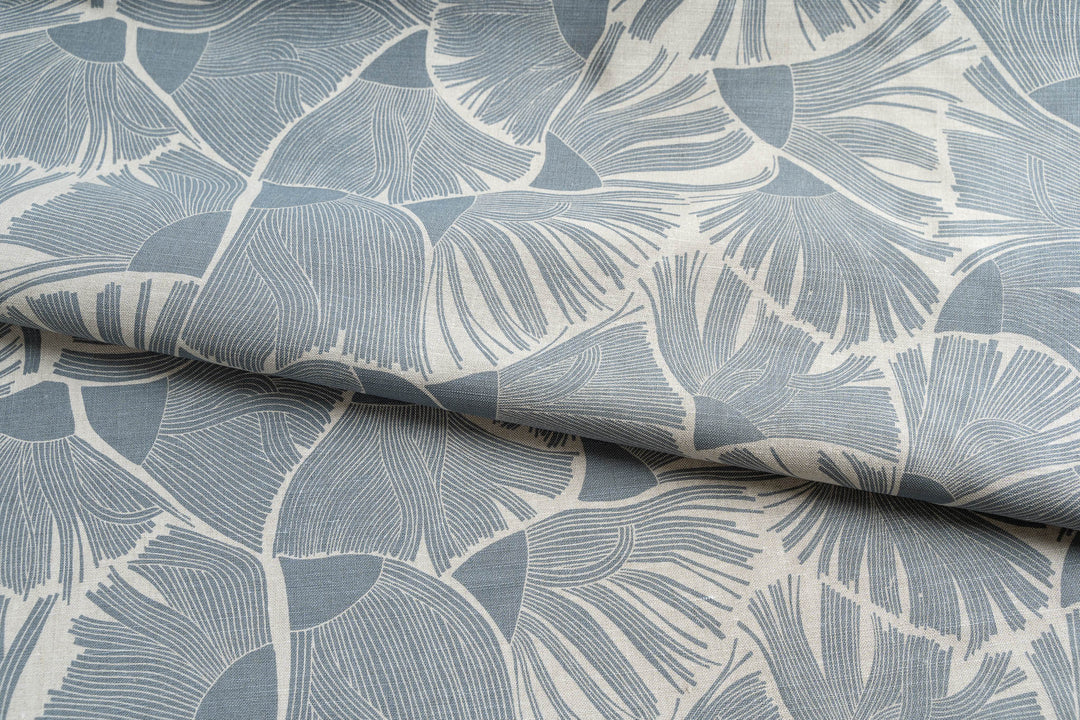 hand screen printed linen yardage – gumflower design – australian made