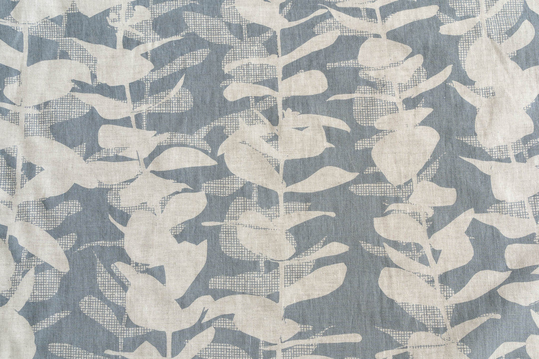 hand screen printed linen yardage – eucalyptus design – australian made