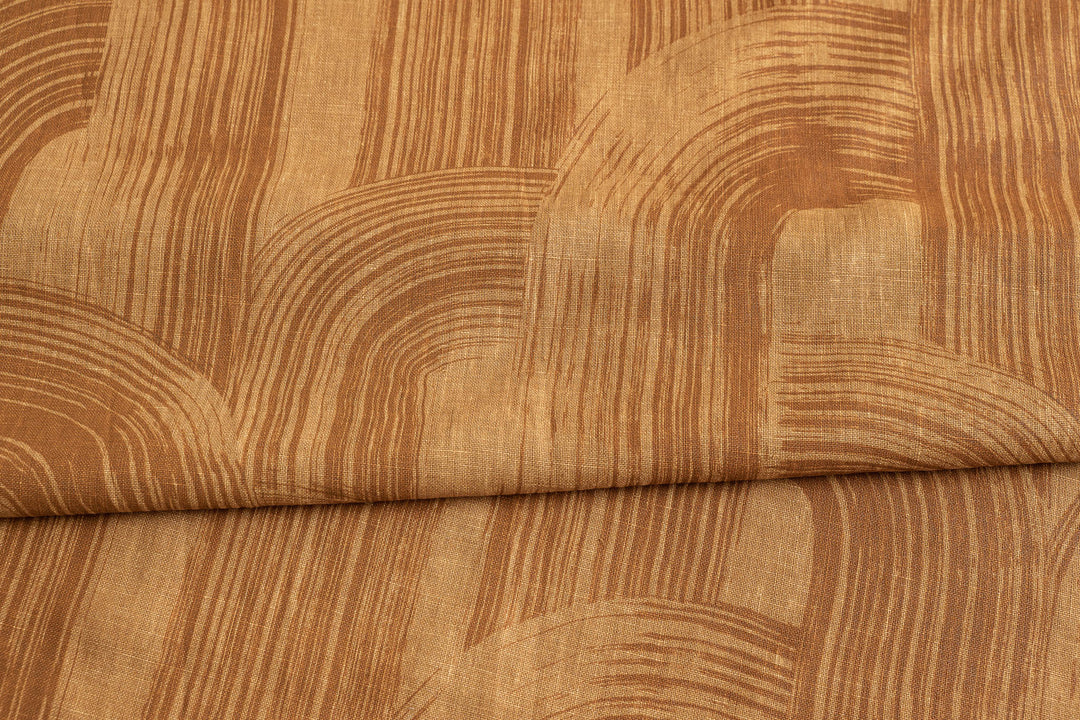 hand screen printed linen yardage – brushstroke design – australian made