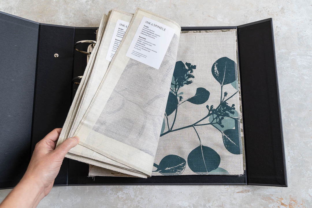 hand screen printed linen textile – australian made
