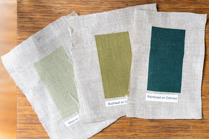 hand screen printed linen sample – australian made