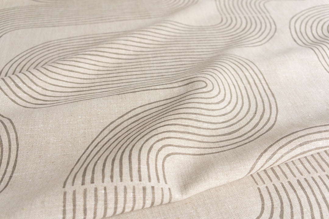 hand screen printed linen yardage – riverbend design – australian made