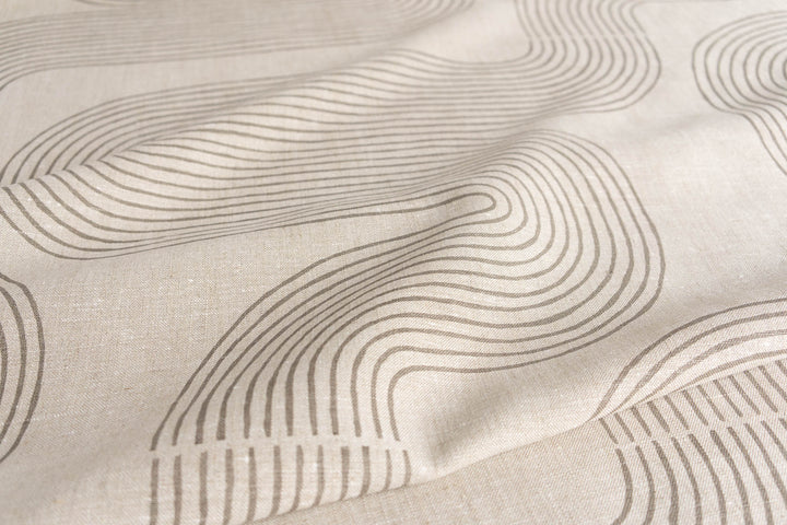 hand screen printed linen yardage – riverbend design – australian made
