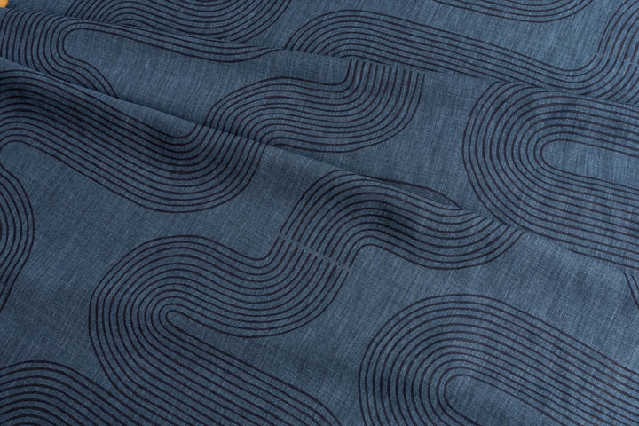hand screen printed linen yardage – riverbend design – australian made
