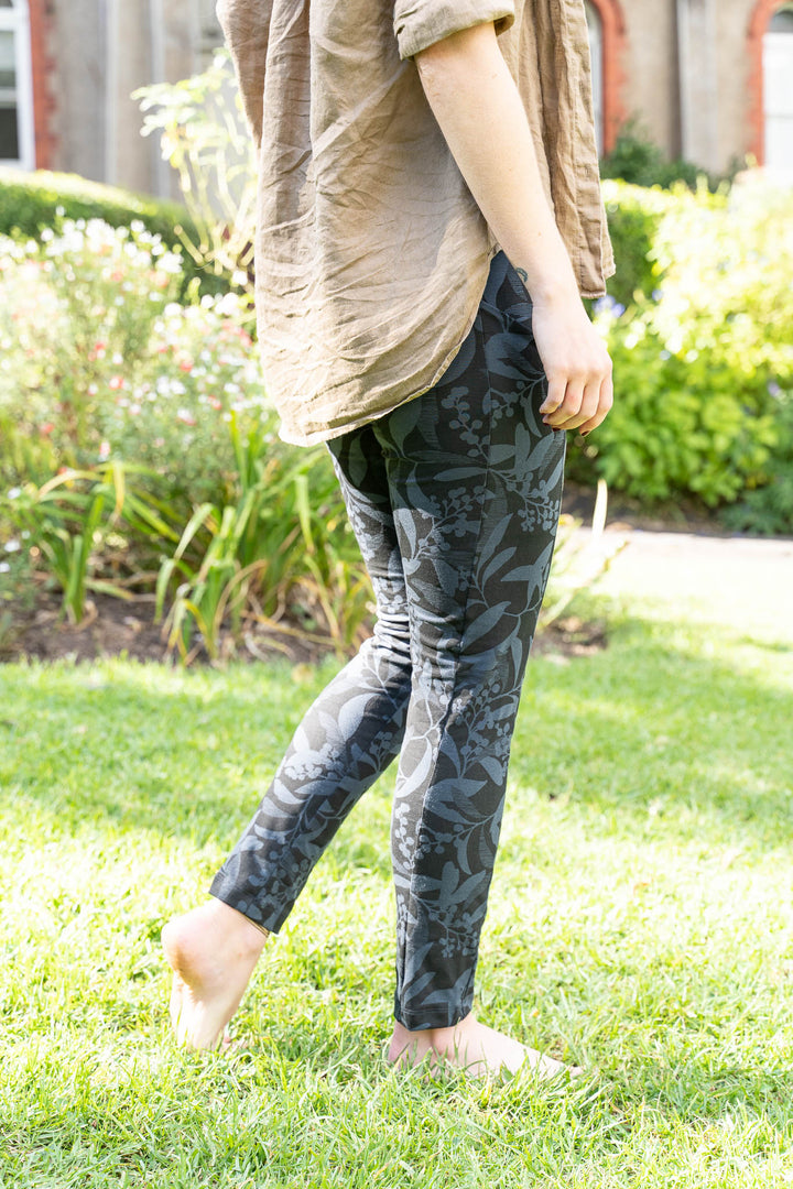 Leggings - Golden Wattle in Black