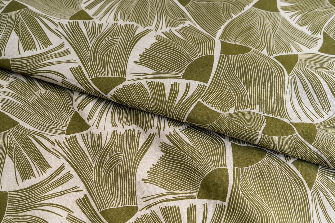hand screen printed linen yardage – gumflower design – australian made