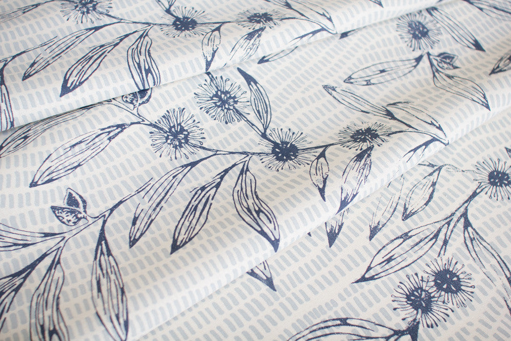 hand screen printed linen yardage – hakea design – australian made