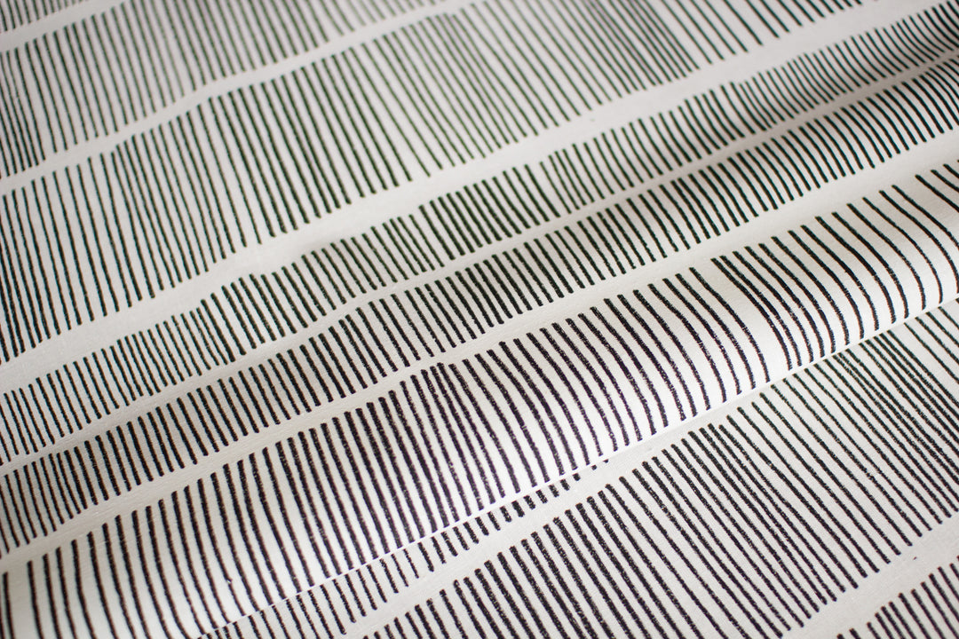 hand screen printed linen yardage – sticks design – australian made