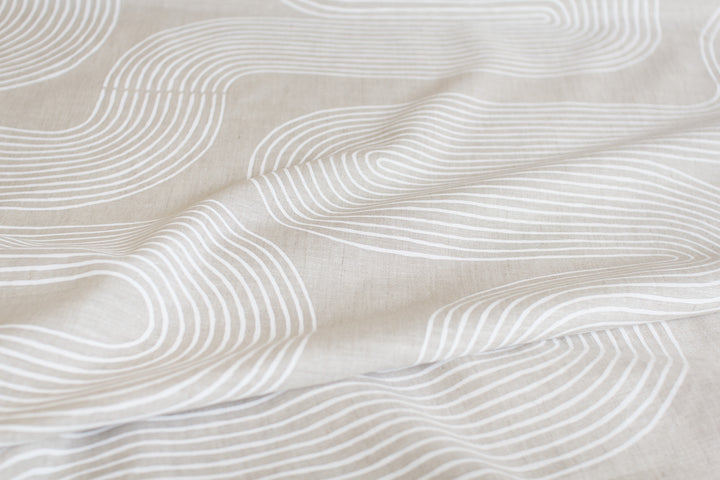 hand screen printed linen yardage – riverbend design – australian made
