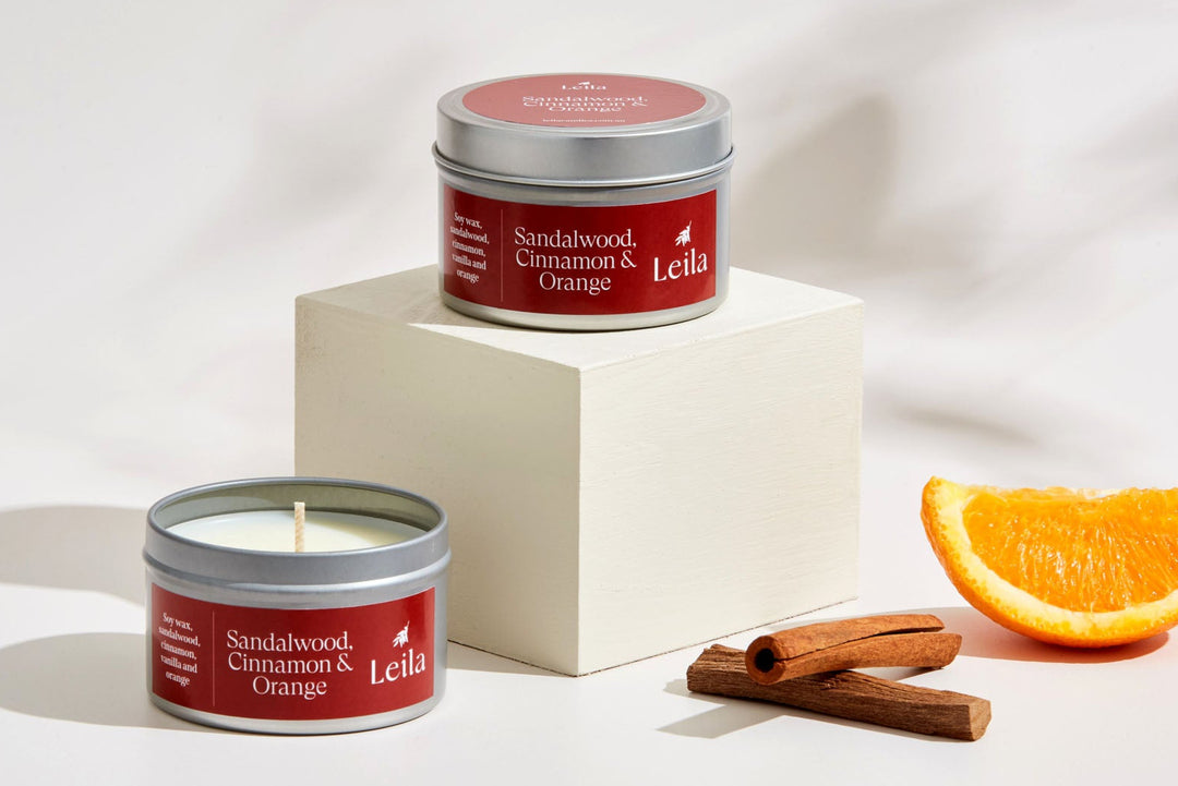 hand screen printed linen candles – australian made